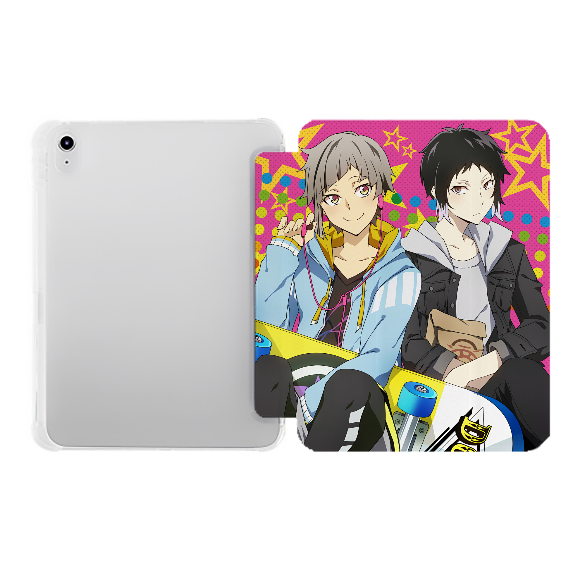 （画像用） 文豪ストレイドッグス Bungo Stray Dogs IPad ケース ペン収納付き 三つ折りスタンド PUレザー×シリコン 対応機種9.5/10.5/10.9インチ
